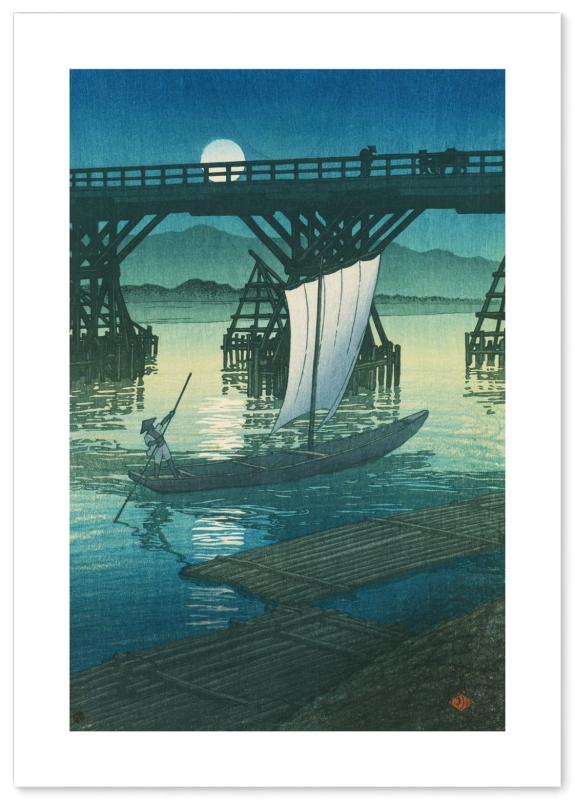 川瀬巴水 ポスター 複製 『旅みやげ第二集 小千谷 旭橋』(日本画) A3サイズ【日本製】 [インテリア 壁紙用] 絵画 アート 壁紙ポスター