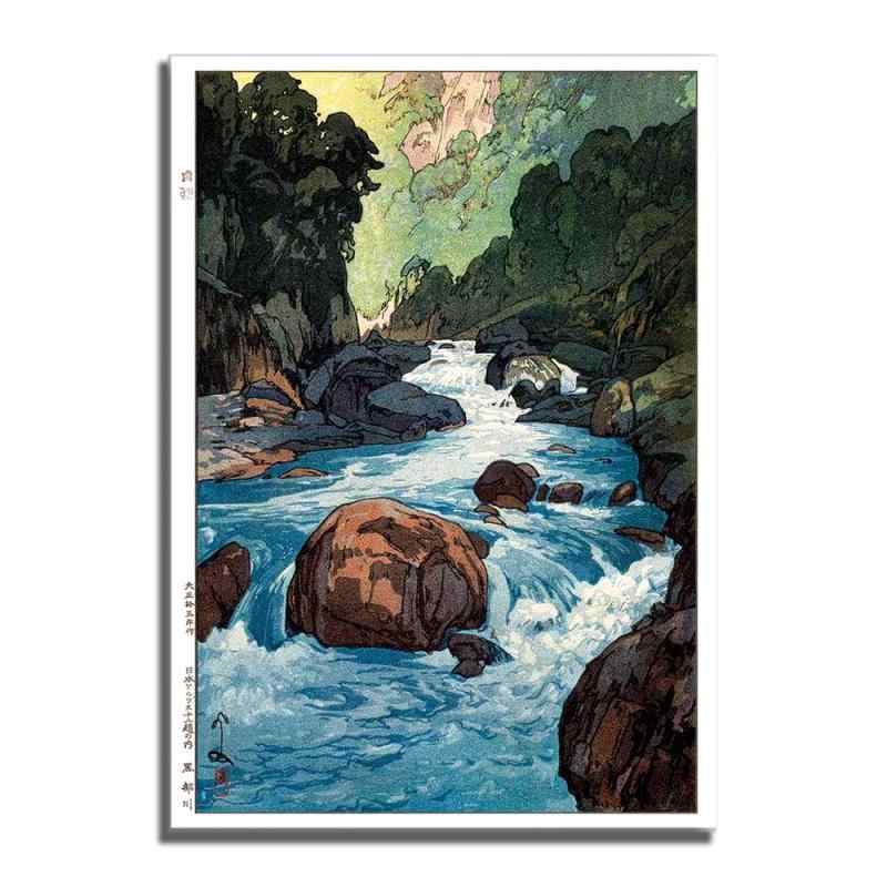 吉田博「黒部川」 木版画複製 A3サイズ マット紙 200kg, 日本製 ギャラリー品質 新班画 壁掛け 玄関 インテリア 絵画インテリア アートポスター