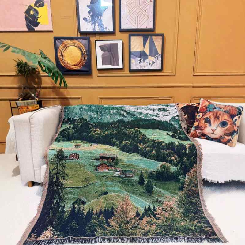 乐天商城 - クロス ボーダー 専用軽 贅沢 高級 ins 風 ソファー ブランケット 屋外 ブランケットキャンピングブランケットリビング 装飾 ブランケット 部屋 タペストリー
