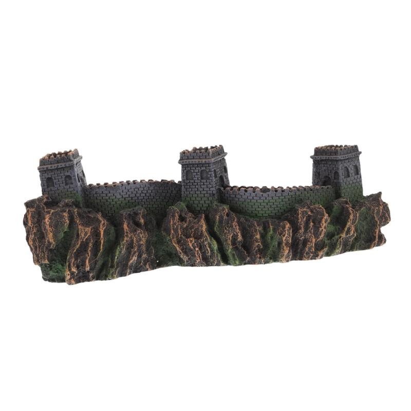 LEDMOMO 中国橋モデル 万里の長城 模型 手作りミニチュア 中国建築彫刻 インテリア装飾品 水槽・水族館用 置物 コレクション用 ギフト向け 8.86×2.95×2.95インチ