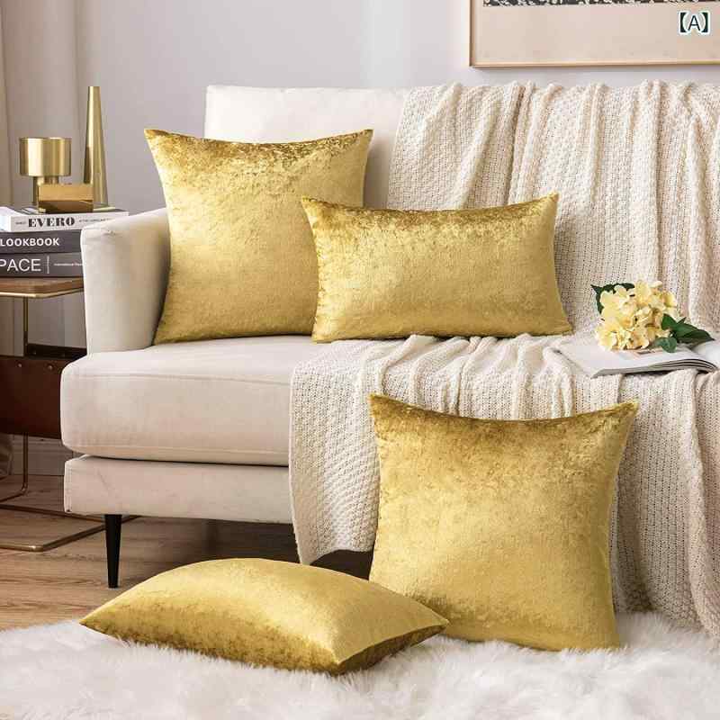 樂天商城 - temu / shein 越境 ホット セール ベルベット 無地 枕 カバー、 シンプルな ファブリックソファクッションカバーには 芯は 含ま れません