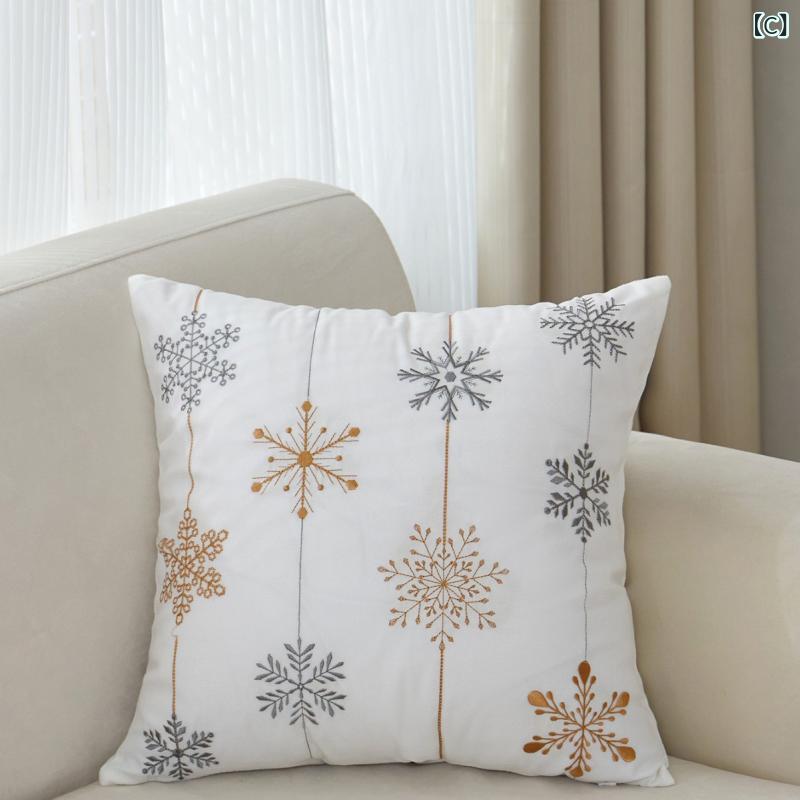 在庫 ありの アメリカンカントリースタイルの 綿 麻 製 刺繍 入り クッション カバー( 枕 芯 なし) アマゾン 販売 用 ソファ 用 [3]