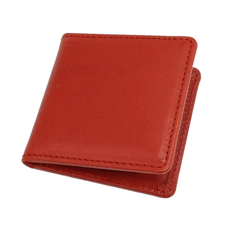 [i-story] ミニ フォトフレーム 【栃木レザー】2面 (レッド)