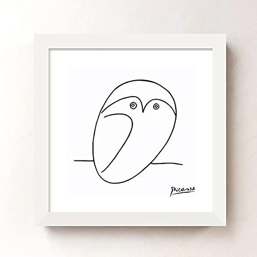 ピカソ ふくろうの絵 正方形アート フレーム付き ポスターaoipro