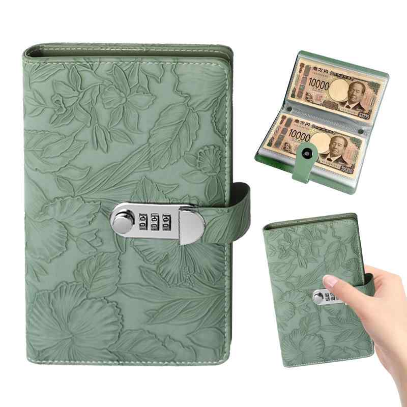 【2025新登場 鍵付き 隠し金庫】happykau お札 貯金箱 お金仕分け 貯金バインダー 大容量 コンビネーションロック 便利な収納 貯金 ファイル バインダー 透明な内袋お札 封筒貯金 大人と子供向