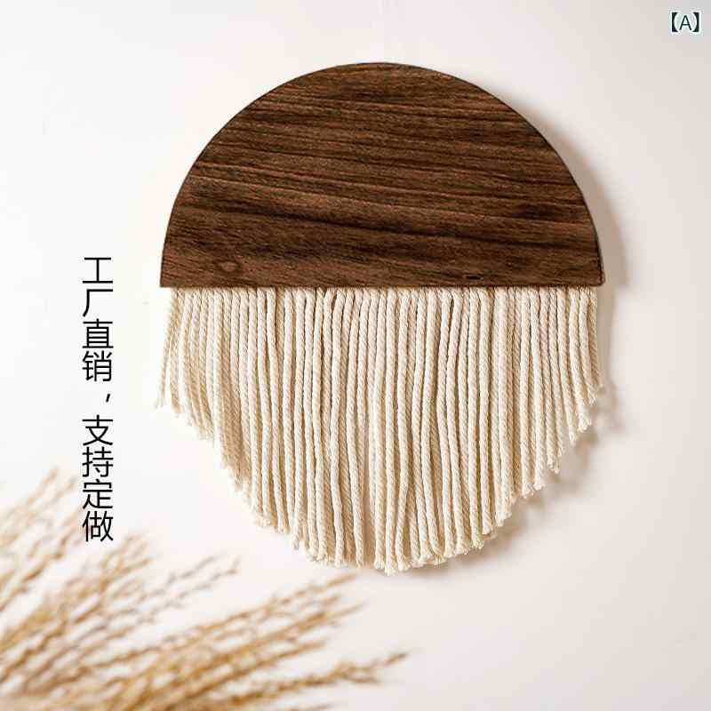 Rakuten - 北 欧風 壁掛け 半円 板 流 蘇 金 客間 寝室 壁面 装飾 品 ボヘミアン 手作り タペストリー