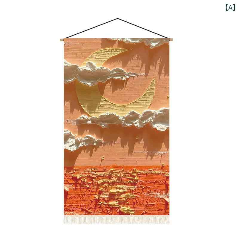 樂天商城 - 北欧の 筋肉の 油絵の 寝室の 美しい 空は 絵の タペストリーの 客間の 装飾の 壁の 布の 背景の 布の 雰囲気 感を 掛けます。