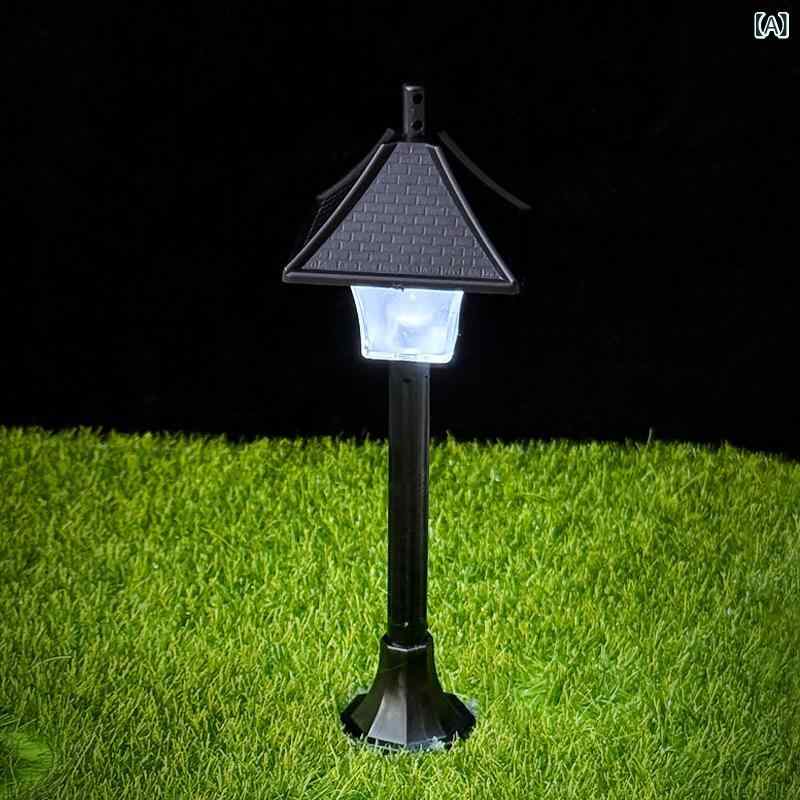 乐天商城 - ミニ 街灯 小夜 灯微 景観 街灯 プラスチック 模型 子供 発光 玩具 装飾 雰囲気 灯小 置物