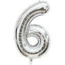 数字 バルーン ナンバー バルーン アルミ風船 2 40インチ 大きい 誕生日 ハッピーバースデー 飾り付け ウェディング 記念日 パーティー 約90cm (6, シルバー)