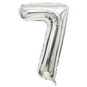 数字 バルーン ナンバー バルーン アルミ風船 2 40インチ 大きい 誕生日 ハッピーバースデー 飾り付け ウェディング 記念日 パーティー 約90cm (7, シルバー)