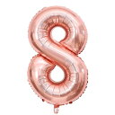 数字 バルーン ナンバー バルーン アルミ風船 40インチ 大きい 誕生日 ハッピーバースデー 飾り付け ウェディング 記念日 パーティー 約90cm (8, ローズゴールド)