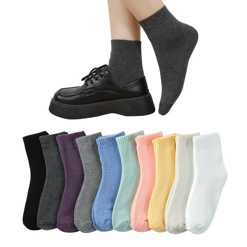 [Yazon] 靴下 レディース 冬 暖かいソックス 厚手10足セット 防寒 綿ウールソックス あったかくつした 女性用 吸汗保温 蒸れない ゆったり 裏起毛 足冷え靴下 婦人 秋冬用カジュアルソックス
