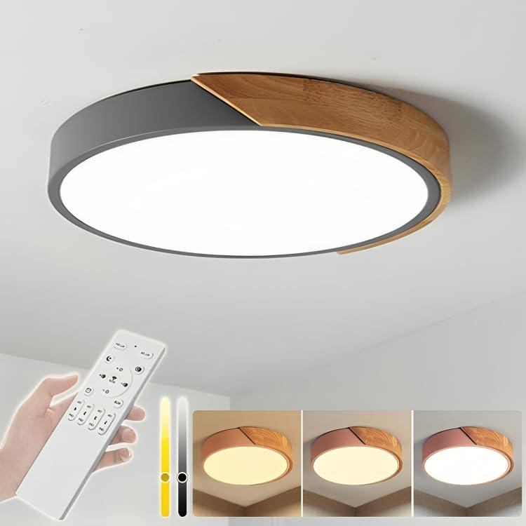 aierbo 北欧風&和風 調光調色 シーリングライト LED 木目調 4畳 6畳 8畳 12畳 14畳 シンプル おしゃれ 引掛 インテリア モダン 天井照明 照明器具 タイマー リモコン付き 居間用 ダイニング用