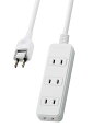 エレコム 電源タップ 4個口 スイングプラグ 3m ホワイト T-TS02-2430WH(2)