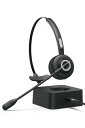 エレコム(ELECOM) ヘッドセット Bluetooth 5.2 ワイヤレス 充電スタンド付き 最大19時間通話 無線 マイク付き ヘッドホン 単一指向性 ボタン操作 2台同時接続 ブラック LBT-HSOH14BK