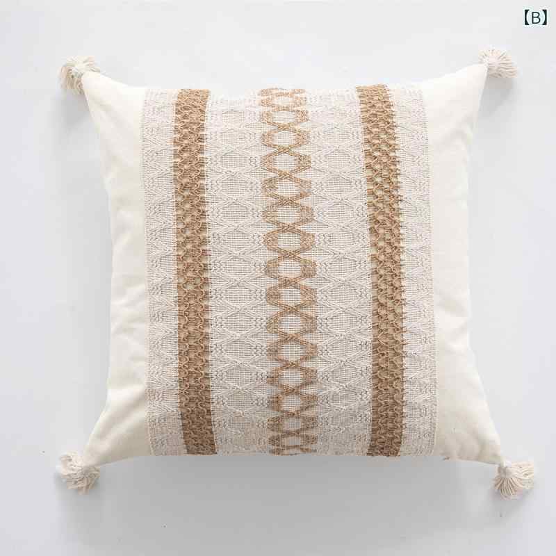ボヘミアン 風 綿 麻 刺繍 フリンジ 抱き 枕 腰は 軽くて 豪華な アメリカの レ トロな 多色 枕 クッション 抱き 枕 カバーに 頼って います。 [2]
