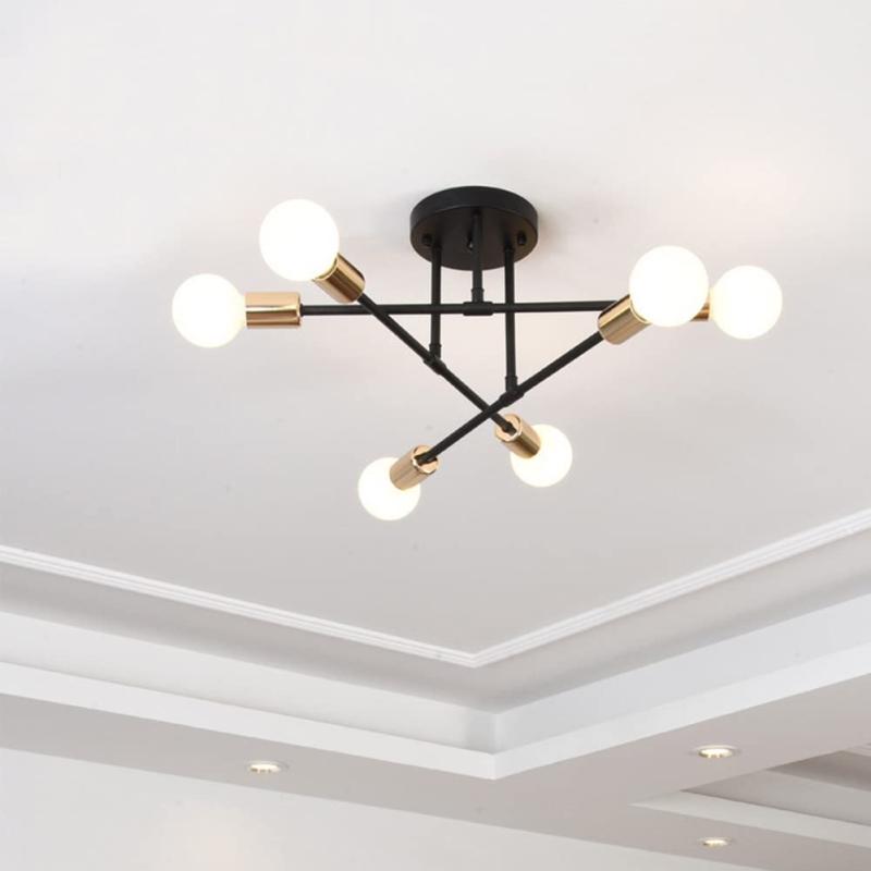 6灯 シャンデリア シーリングライト E26 ペンダントライトおしゃれ 北欧 LED照明器具 天井照明 回転可..