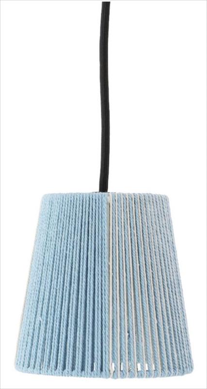 コットンハンギングランプ シリンダー ブルー×ホワイト