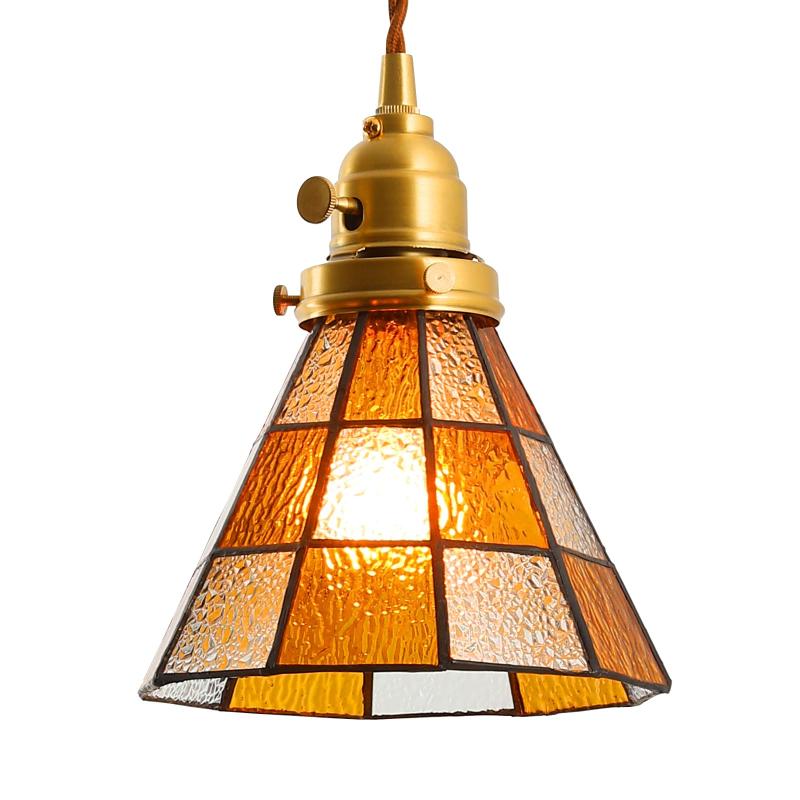 ペンダントライト ガラス 真鍮 - 北欧 おしゃれ 昭和 レトロ 天井 照明器具 吊り下げ リビング 玄関、書斎、ダイニングルームに最適（電球なし）