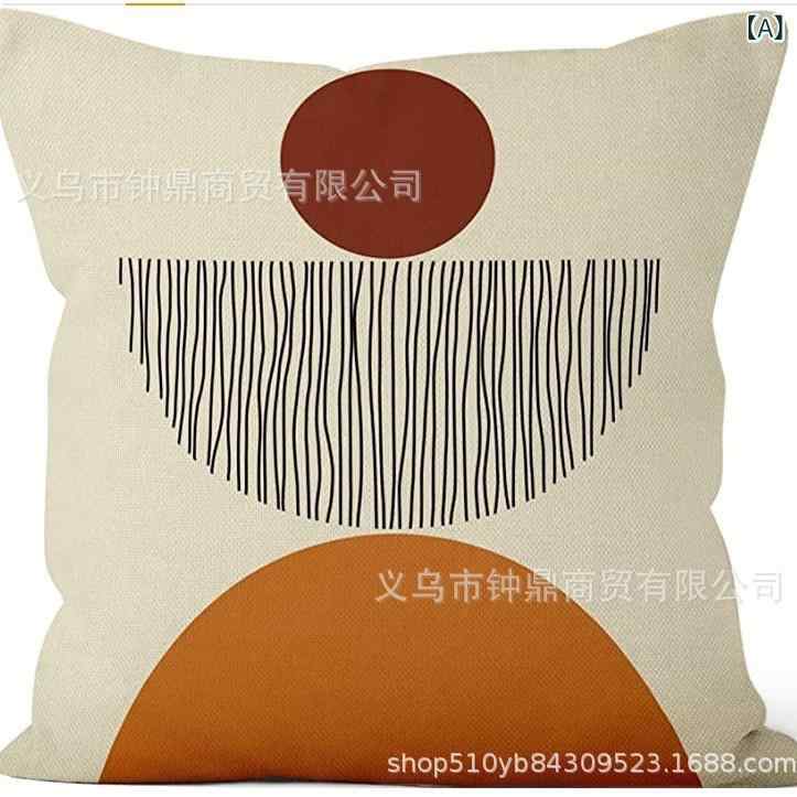 樂天商城 - 国境を 越えた ホット タイプの 家庭 ボヘミアン 風 抽象 的な ライン 家庭 用 ソファ クッション 芸術 プリント 亜麻 抱き 枕 カバー