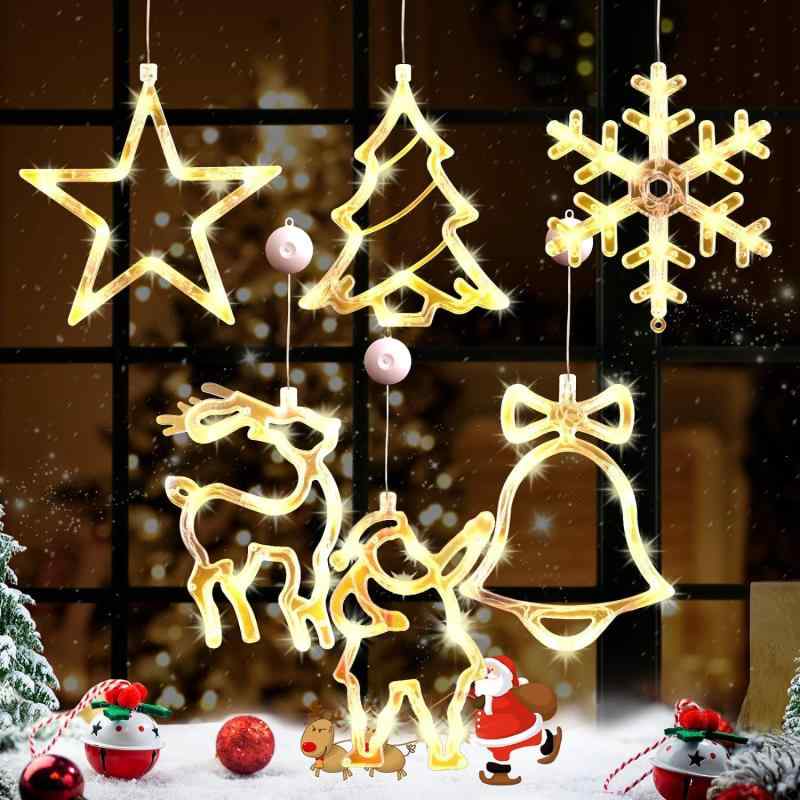 クリスマス 飾り 吸盤式 ledイルミネーションライト かわいい 電池式 クリスマス 飾り付け デコレーシ..