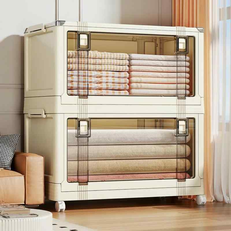 Vinnatsu収納ボックス コンテナ 折り畳み 収納ケース 二段ボックス 蓋付き収納 衣装ケース マグネット..