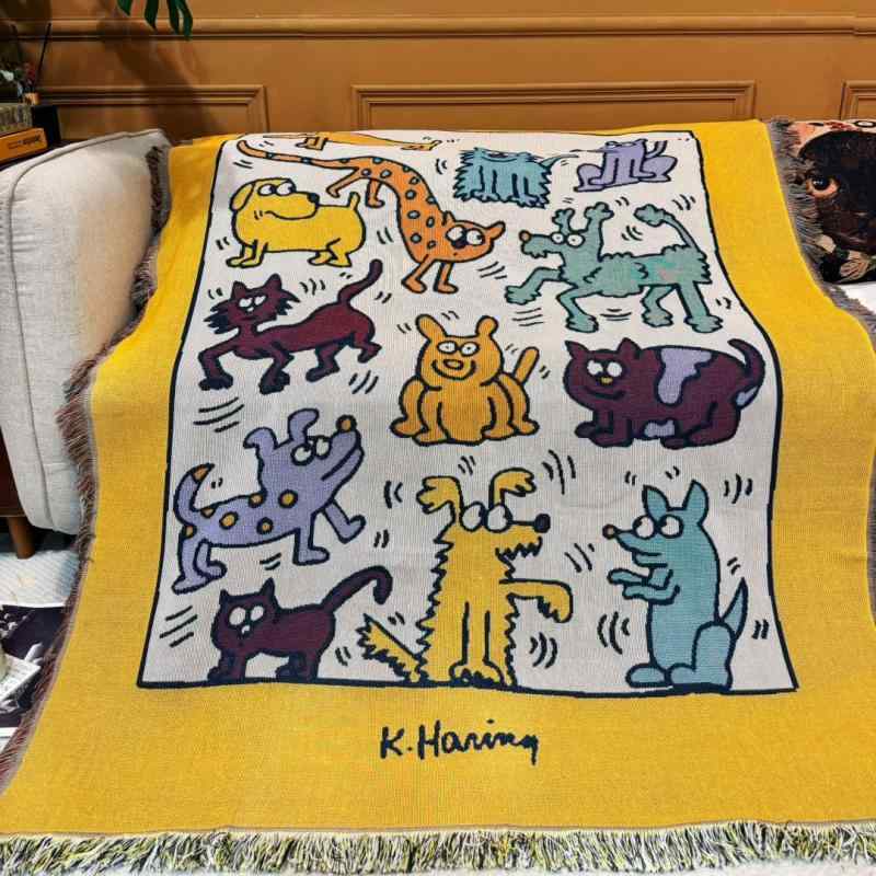 樂天商城 - アメリカン イン ニット コットン ソファ ブランケット ハイエンド タッ セル ブランケットカーブランケットキャンプブランケット 背景 ブランケット タペストリー
