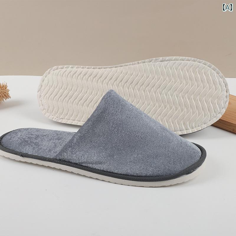 Rakuten - スポット ホテル 使い捨て スリッパ 在宅 接客 美容 院 厚手の ベルベット非 使い捨て スリッパ 卸売り(x50)