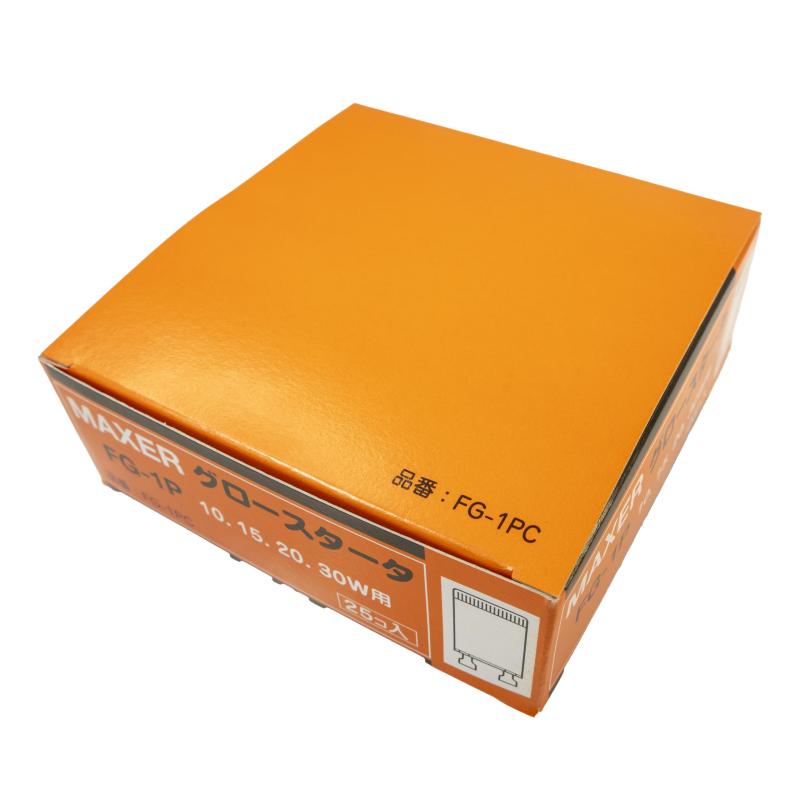 マクサー電機 グロー球 P形 FG-1P 25個 10 15 20 30W 用 口金 P21 (2本足) 簡易包装品 業務用 備蓄用
