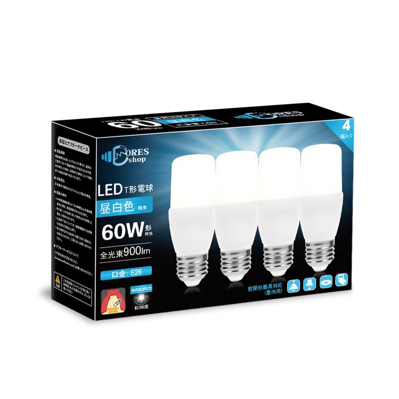 ドリスショップ LED電球 E26口金 T形 全方向タイプ 密閉形器具対応・断熱材施工器具対応