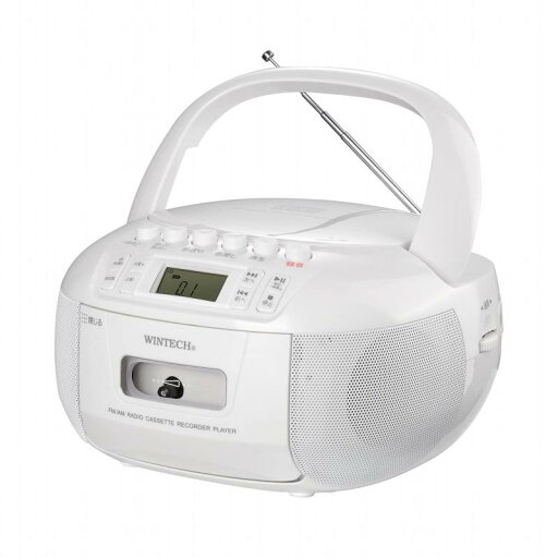 WINTECH【CDラジカセ】CDR-YS1 ホワイト シンプル&コンパクト AM/FM(ワイドFM対応)デジタルチューニング 外部入力端子 電源ケーブル付属 単二乾電池×6本(別売) WINTECH【CDラジカセ】CDR-YS1 ホワイト シンプル&コンパクト AM/FM(ワイドFM対応)デジタルチューニング 外部入力端子 電源ケーブル付属 単二乾電池×6本(別売)