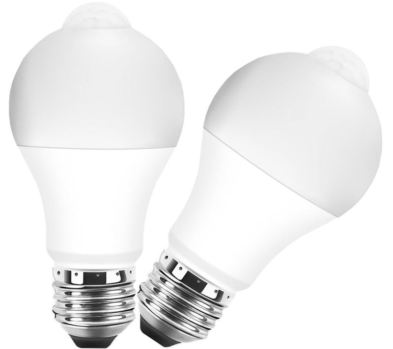 SYXKJ LED電球 E26 ボディセンサー電球 60W形相当 7W 電球色 3000K 800LM 明暗センサー付き オートライトのオン/オフ 節電 省エネルギー 調光不可 盗難を防ぐ 玄関 トイレ 廊下 階段（2個入り）