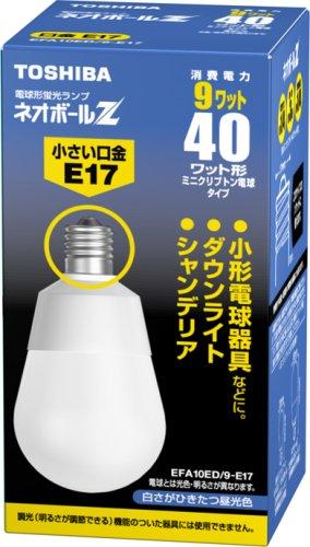 TOSHIBA ネオボールZ A形 40Wタイプ 口金直径17mm 昼光色 EFA10ED/9-E17