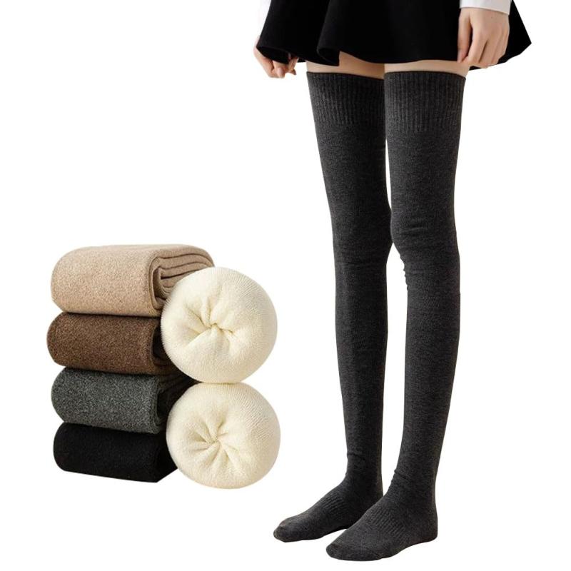 [eigenn] 超ロング オーバーニーソックス サイハイソックス 極厚 秋冬 着圧ソックス 裏起毛 レディース ロングソックス ニーハイソックス ハイソックス モコモコ靴下 厚手 美脚 綿 太もも丈