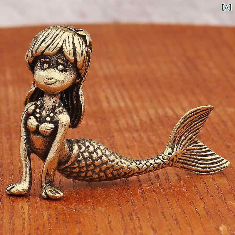 樂天商城 - 国境を 越えた 海洋の 人魚の 潮は 各種の 魚の 黄銅の 置物を 遊んで 古い 古銅の デスク トップの 装飾の 工芸 品の 卸売りを します。