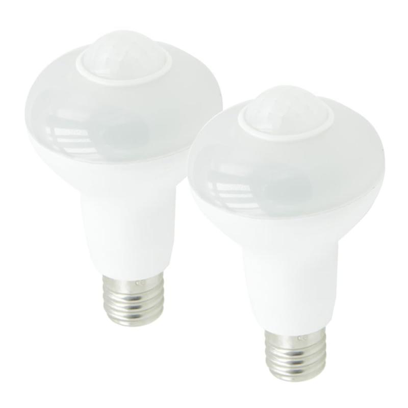 ERU E17 LED センサー 電球 5W 60w相当 550LM 85v~265v 人感センサー 赤外線センサー 自動点灯 自動消灯 高輝度 高演色性 2個入り