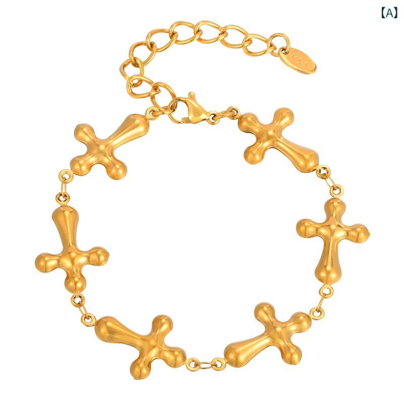 White Coral - 夏の オーシャン スタイルの 女性の ステンレス 鋼 巻貝 水滴 シェルクロスブレスレットゴールデンハンドジュエリー Huanmu ジュエリー