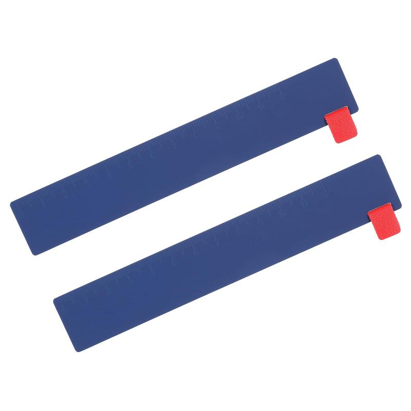 PATIKIL 2個 スチール製定規ブックマーク、5.9インチ ストレートメタル 銅製 ヴィンテージ ブックマーク 本 ジャーナル 家庭 図書館 旅行、ダークブルー