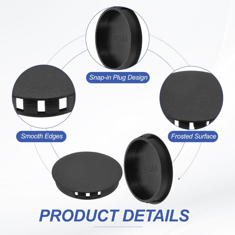 PATIKIL 60mm/2-3/8" プラスチック製ホールプラグ 12個 フラッシュタイプ ラウンドプラグ スナップイン ロックねじ穴カバー インサート エンドキャップ 家具 キャビネット キッチンドア シェ