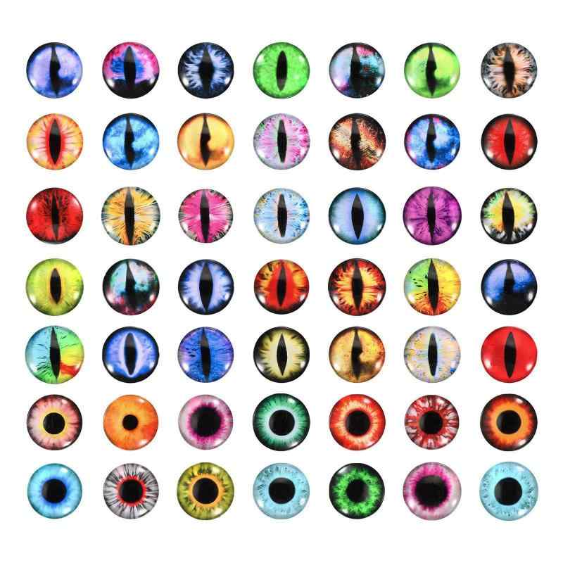 PATIKIL 15mmドラゴンアイ 100個丸いガラスの目 動物の編み目の目 粘土人形作り クラフトDIYの発見 ジ..