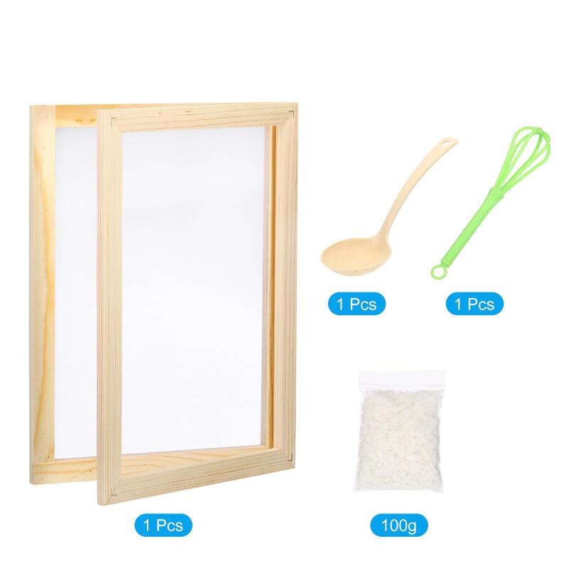 PATIKIL 木製のA4サイズの紙作りスクリーンセット 11.8 x 8.3"の2 in 1ペーパーメイキングモールドとデッキル ペーパーメイキングDIYクラフト用のツール付き 木の色