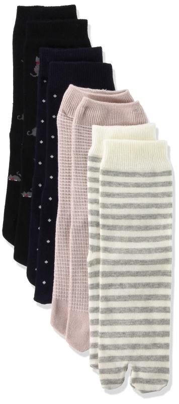 kutigomukaikaku(クチゴムカイカク) [癒足]ゆったり足袋 締め付けない4足セット 表糸綿100%サラッと爽やか快適素材レディース