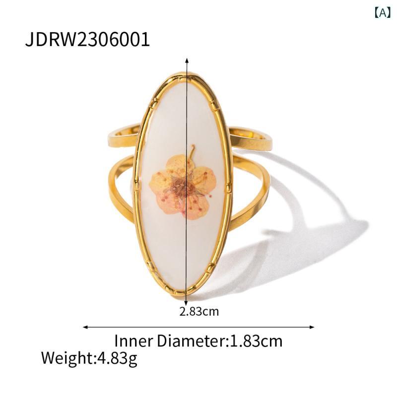 Rakuten - 万 興 永遠の 花 リング 海洋 シリーズ 高級 感 海外 人気 商品 欧米 風 ジュエリー 越境 ステンレス ジュエリー