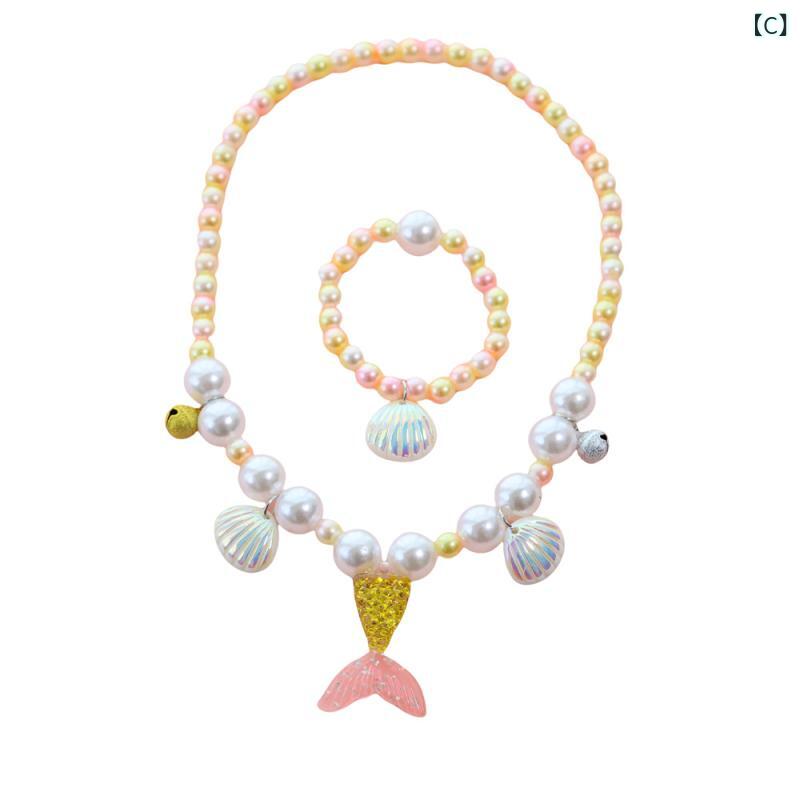 子供の マーメイド 真珠の ネックレスの 女の子の 赤ちゃんの 王女は 5つの セット...