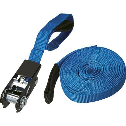 TRUSCO 簡易結束ベルト 25mmX5m アイタイプ 青（ラチェット機能あり） TSB-255I-B