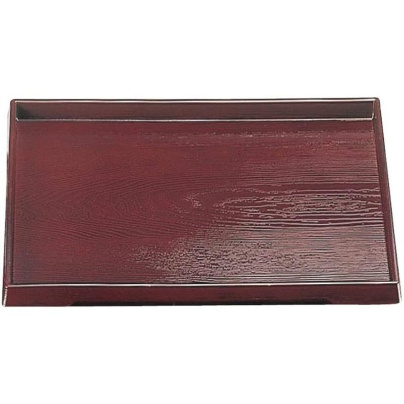 J-kitchens 尺2ダイヤ木目 お盆 （ 盆 トレイ トレー ） オール溜塗 日本製