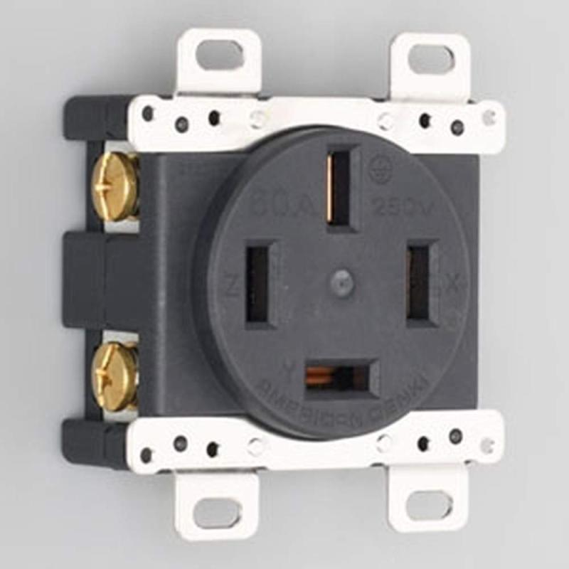 アメリカン電機 平刃形 埋込コンセント 黒 接地形3P250V(3)