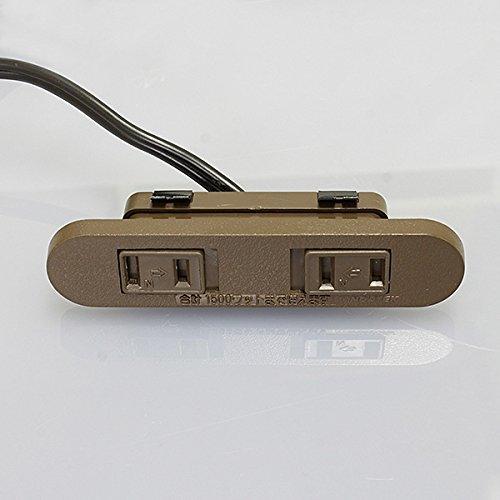 ノア 家具用コンセント（什器用） 2ヶ口スライドコンセント 茶 VFFコード2m ワンタッチ式 1500Wまで NC..