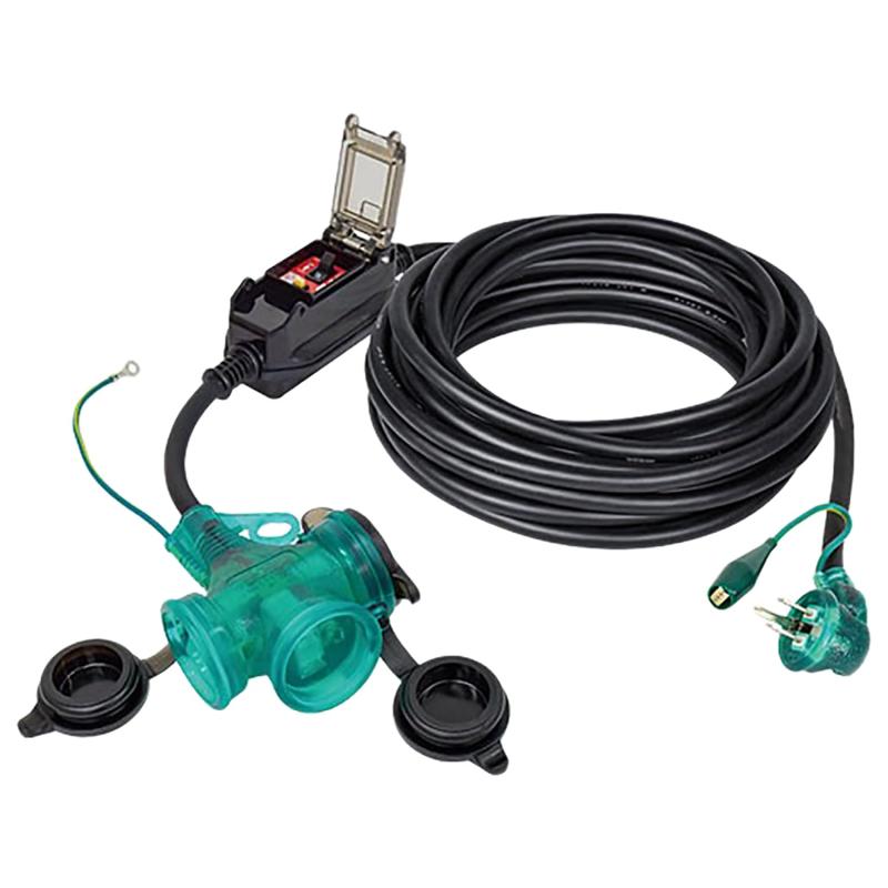 NICHIDO 防雨Lヘナポッキン延長ブレーカ10m 過負荷漏電保護兼用 8350 PBWL-EK10T-S