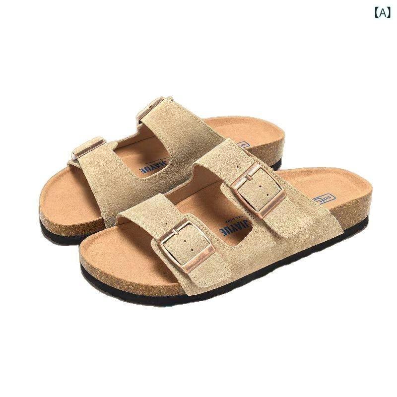 Rakuten - 在庫 あり 35 - 44 サイズの本 革 レトロビルケンシュトックシューズ 厚底 スリッパストラップ 付き 女性 用 ビーチ サンダル